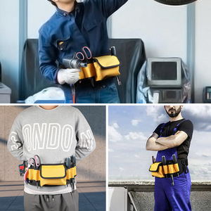 2025 Oem/Odm Customized 9 Pockets Yellow <strong>Tool</strong> Belt Worker Adjustable DIYers Waist Plumbers <strong>Tool</strong> Pouch <strong>Bag</strong>