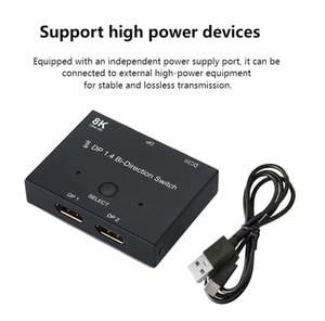8K @ 60Hz & 4K @ 120Hz DisplayPortスイッチアダプター2-in-1 Dp 1.4スイッチTVプロジェクターと複数ソース用 - Product Image 6