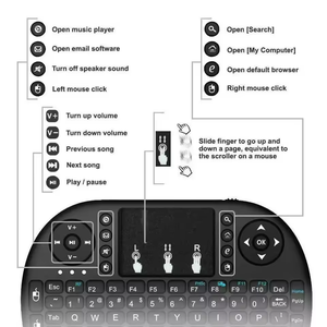 Teclado I8 retroiluminado inglés ruso español Air Mouse 2,4 GHz Touchpad teclado inalámbrico de mano para Tv Box Android X96 - Product Image 5