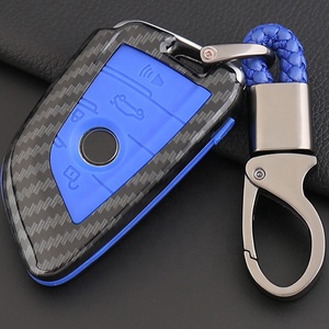 Karbon Fiber ABS otomatik akıllı Fob uzaktan anahtar kılıfı koruyucu anahtarlık BMW X5 X6 için - Product Image 3