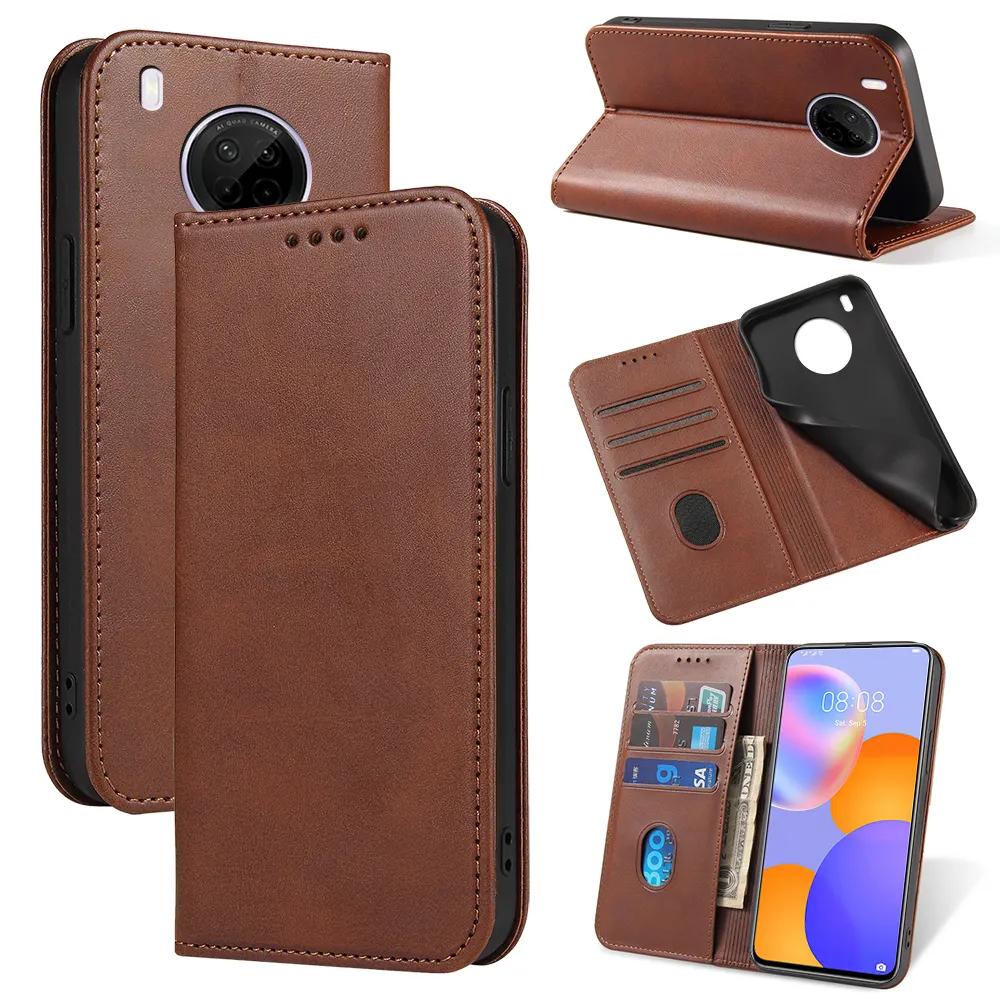 Produk Baru Casing Ponsel Sampul Belakang Kulit untuk Huawei Y9A Y8S Y7P Y6P Y5P Y9 Y8 Y7 Y6 Y5 Casing Ponsel Dompet Ultra Tipis