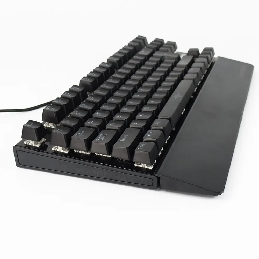 Teclado mecânico iluminado rgb com fio, aparelho com 87 teclas para jogos