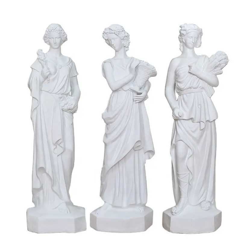 Escultura em pedra de mármore branco para decoração interna e externa, escultura personalizada em tamanho real, estátua curvada de pedra feminina