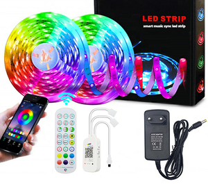 Tcwin RGB LED Smart Strip Light Kit 12V 5m 10m IR 24 teclas Control remoto App Music Controller IP20 IP65 Impermeable AI Led Pro - Product Image 3
