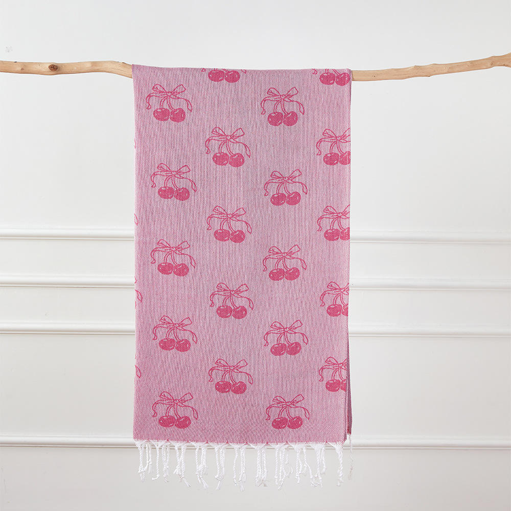 Petit noeud cerise-rouge pêche