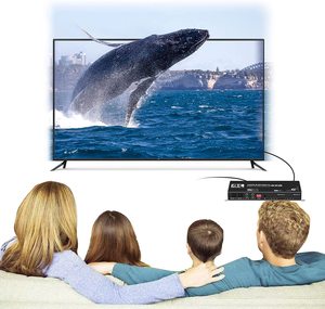 4K HDMI Matrix 4x2 4 in 2 Out HDMI 2.0b Switch Splitter Optischer und L/R Audio ausgang, Scaler EDID mit Fernbedienung
