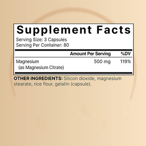 Wholesale High Purity Magnesium Citrate <strong>Capsules</strong> <strong>an</strong> Important Mineral <strong>Capsule</strong> to Support the Heart, Muscles and Digestion - Product Image 2