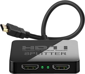 SYONG 4K HDMI Splitter 1 en 2 Pantalla de espejo de salida, divisor HDMI dual a monitores duales Pantallas multipantalla Sincronización de audio