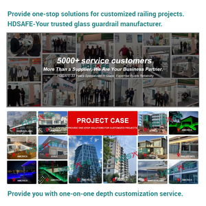 Glasgeländer für Apartmentprojekte: Outdoor-Aluminium-U-Profil-Klemme für 12-20mm Verbund- und Sicherheitsglas-Balkongeländer - Product Image 5