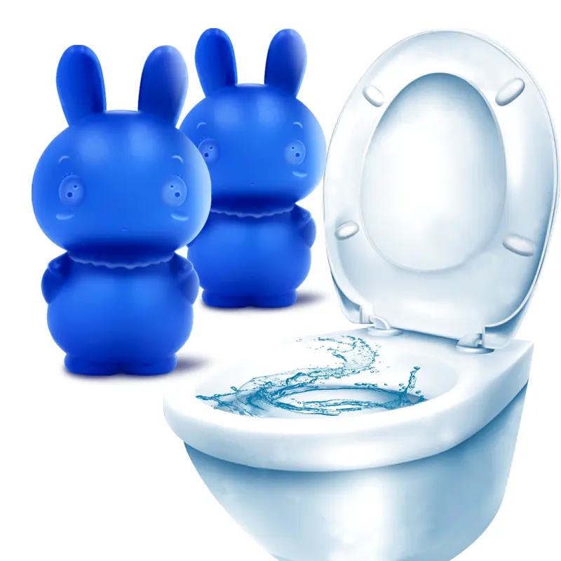 Nettoyeur de toilettes, blocs nettoyants de haute qualité, lot de 80/220g, bleu, ampoule résistante, désodorisant, bol de toilette en forme de lapin, souffle