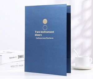 Customized Blue Pearlescent Paper <strong>Book</strong> High-End Thickened <strong>Contract</strong> Envelope with Hot Stamping Logo Enterprise Specific Design - Product Image 4