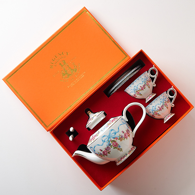 Princess Blue 1 Pot 2 Cups Dish Gift Box