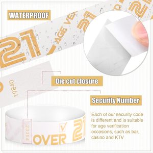 RFID NFC F08 çip toptan ucuz özel dijital ve serigraf mürekkep püskürtmeli yazdırılabilir Tyvek düğün mezuniyet için olaylar için kollukları - Product Image 2