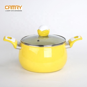 สีเหลือง การประชุมที่ยอดเยี่ยม เครื่องครัว ชุดกระทะและหม้อเคลือบอลูมิเนียมเซรามิก - Product Image 2