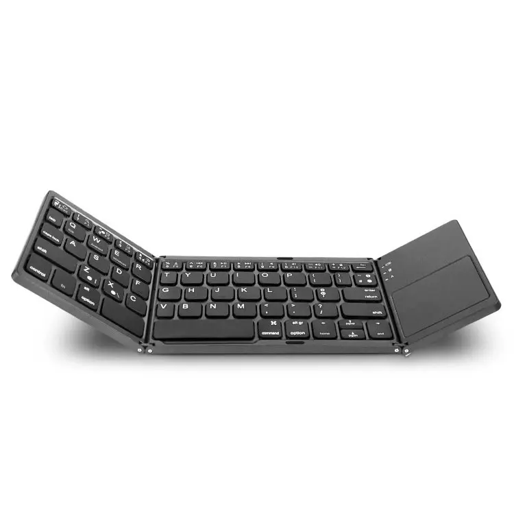 Keyboard Mini portabel lipat tiga tombol BT nirkabel, Keyboard lipat dengan Touchpad untuk ponsel dan Tablet