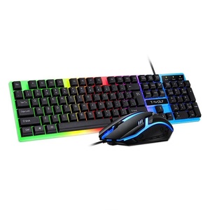 RGB Gaming <strong>Keyboard</strong> and Mouse Kit Backlit USB Wired <strong>Computer</strong> <strong>Keyboard</strong> and Mouse <strong>Combo</strong> 104 Keycaps for Pc Gamer Laptop - Product Image 1