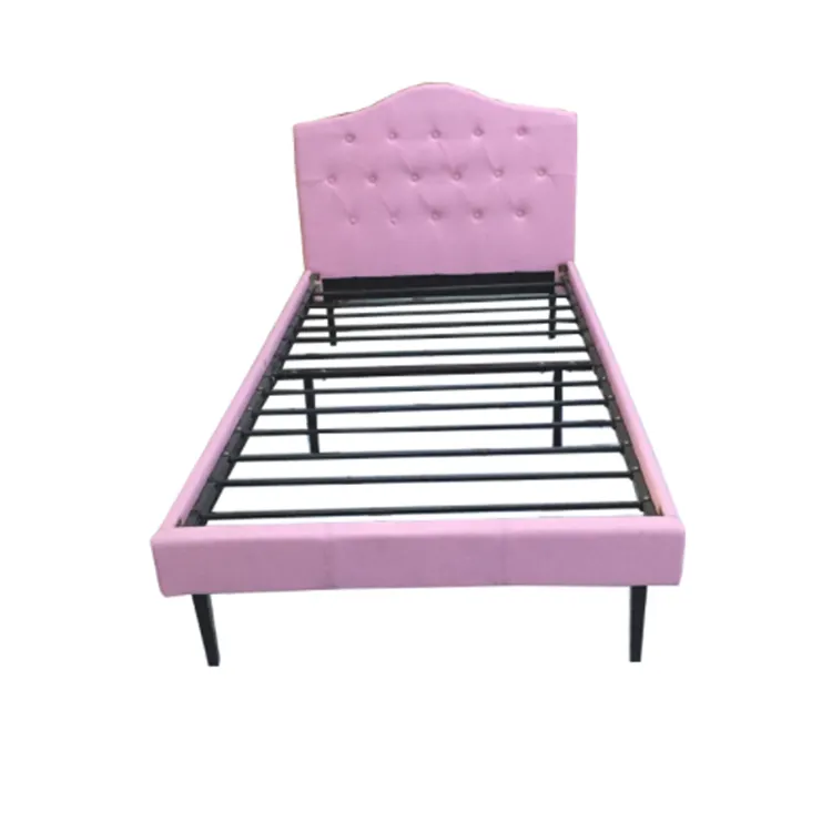 Girls Pink PU Leather Single bed For Children Bedroom Y