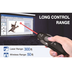 2,4 GHz drahtloser Laser-Pointer-Clicker-Präsentator Rotlicht-USB- und USB-C-Empfänger für Tagungen, Schulungen und Lehre - Product Image 3