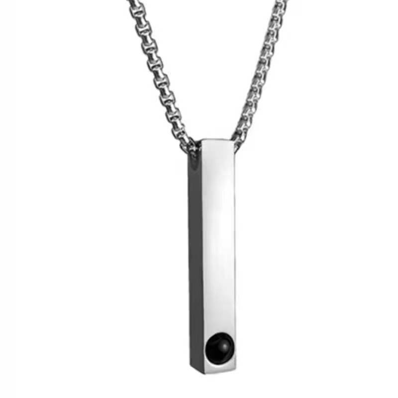 Straight platinum necklace