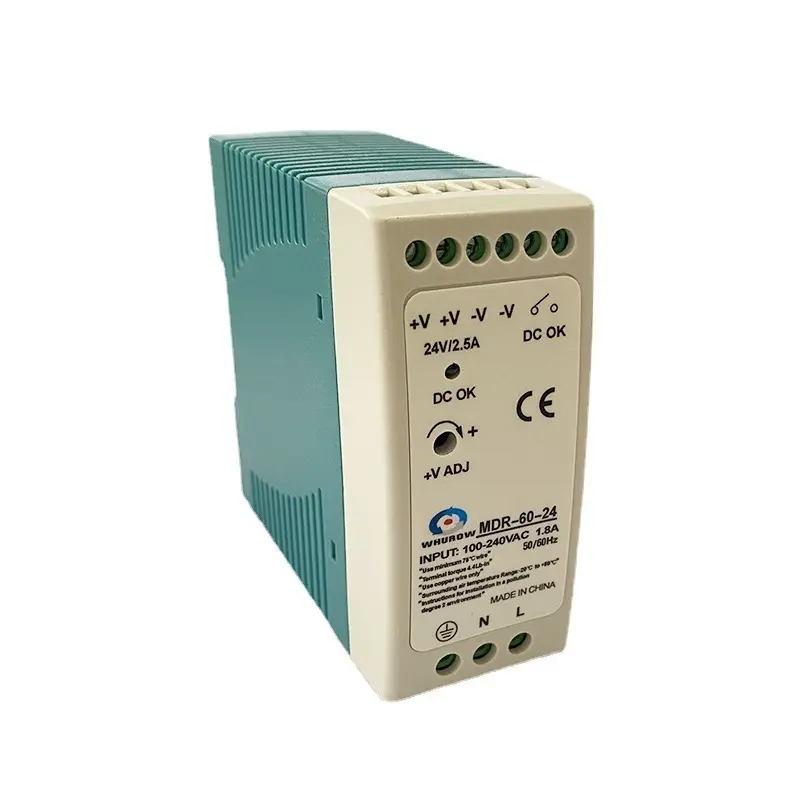 MDR-60-12安定化DCスイッチ電源薄型DINレールマウント60W12V5A電気低電圧保護