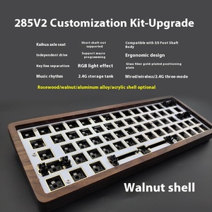 Kit de teclado Musical RGB de 64 teclas acrílico palisandro nogal 2,4G fibra de vidrio chapado en oro USB teclados de computadora mecánicos - Product Image 3
