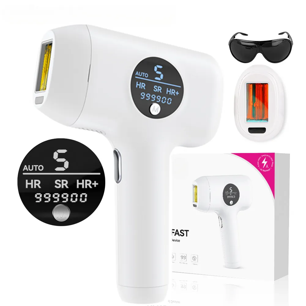 Dispositivo permanente de depilação a laser para homens e mulheres, depilação de cabelo 999900 flashes IPL, dispositivo de beleza doméstica