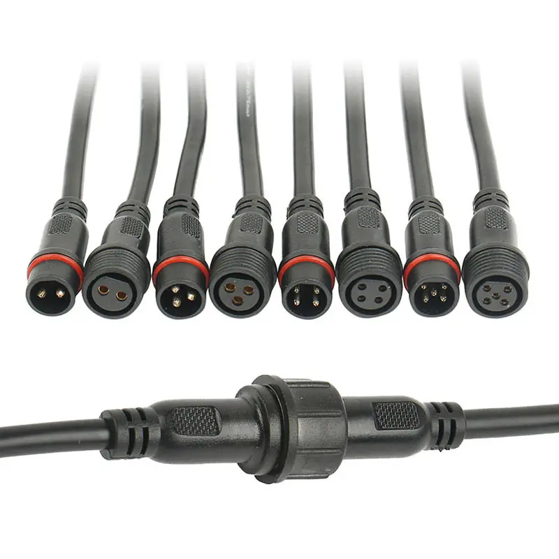 Cable de extensión M12 impermeable IP65 macho a hembra, Conector de 4 pines, Conector de sensor de cable m12 de 2 pines