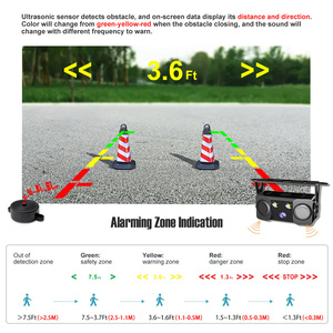 10.36 Inch Split Touch Screen Backup Truck Camera Monitor Kit System Back Parking Sensor DVR Carplay <strong>Android</strong> Auto - Product Image 2
