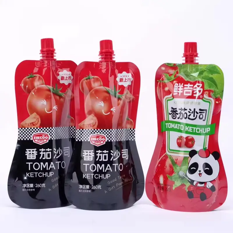 Özelleştirilmiş içecek ambalaj plastik torba sıvı gıda ambalaj çantası meyve suyu içecek Stand Up emzik çantası
