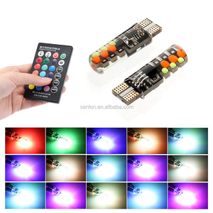 A80 evrensel RGB T10 LED COB 12SMD araba ampuller 12V renkli çok modlu uzaktan kumanda kama işareti okuma için yeni - Product Image 5