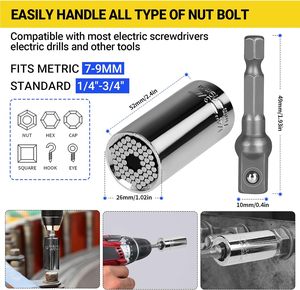 Flexible Drill Bit Extension Set 105Degree Right Angle Drill Attachment <strong>Rotatable</strong> Joint <strong>Socket</strong> 1/4 3/8 1/2 in Hex <strong>Socket</strong> <strong>Adapter</strong> - Product Image 2