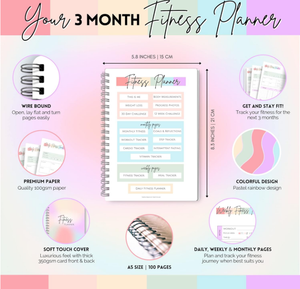 สมุดแพลนเนอร์สมุดวางแผนฟิตเนสสมุดบันทึก A5สีชมพูสำหรับการแสดงเป้าหมายรายสัปดาห์โลโก้แบบกำหนดเอง - Product Image 2