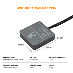 DC12/24Vスマート集中制御LEDスクエアタッチ調光センサースイッチ木製ボード調光可能タッチセンサーワードローブライト用 - Product Image 2