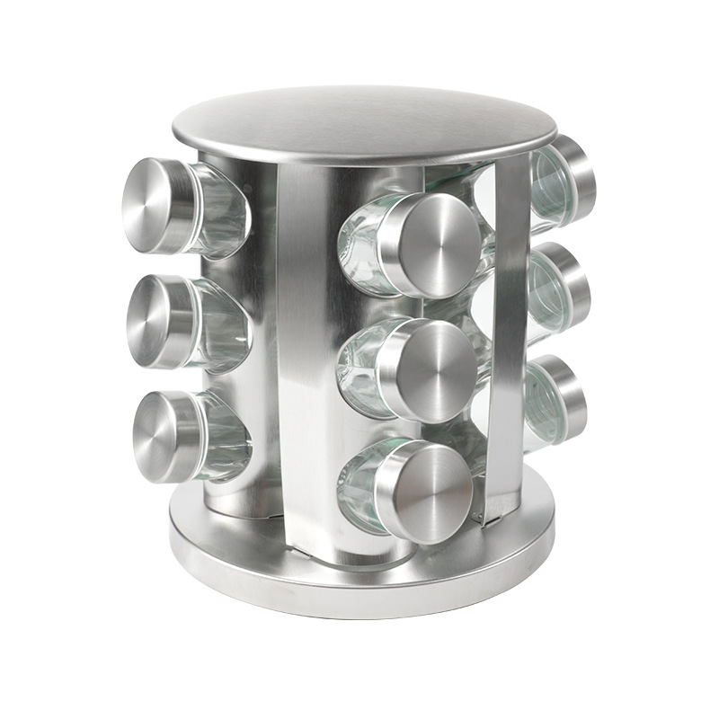 white Round rack with 12pcs jars