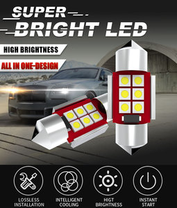 HUAJIAN LED電球6SMD-3030車のLEDルーフ読み取りライトエラーなしルーフライトその他の自動車用照明アクセサリー - Product Image 2