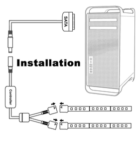 2 adet manyetik RGB LED şerit ışık tam kiti LED ışıkları PC için SATA güç kaynağı arayüzü uzaktan kumanda PC bilgisayar kılıfı - Product Image 3