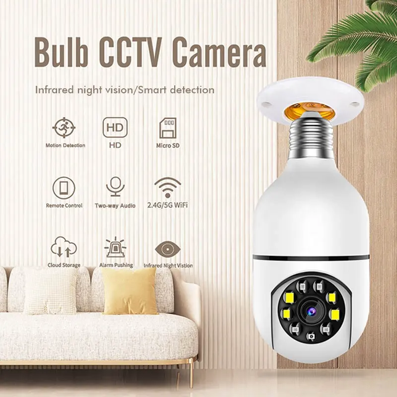 HONEYGUARD SFC14 360 derece gözetim panoramik CCTV balıkgözü ampul VR ağ kamerası WIFI ev güvenlik IP kamera