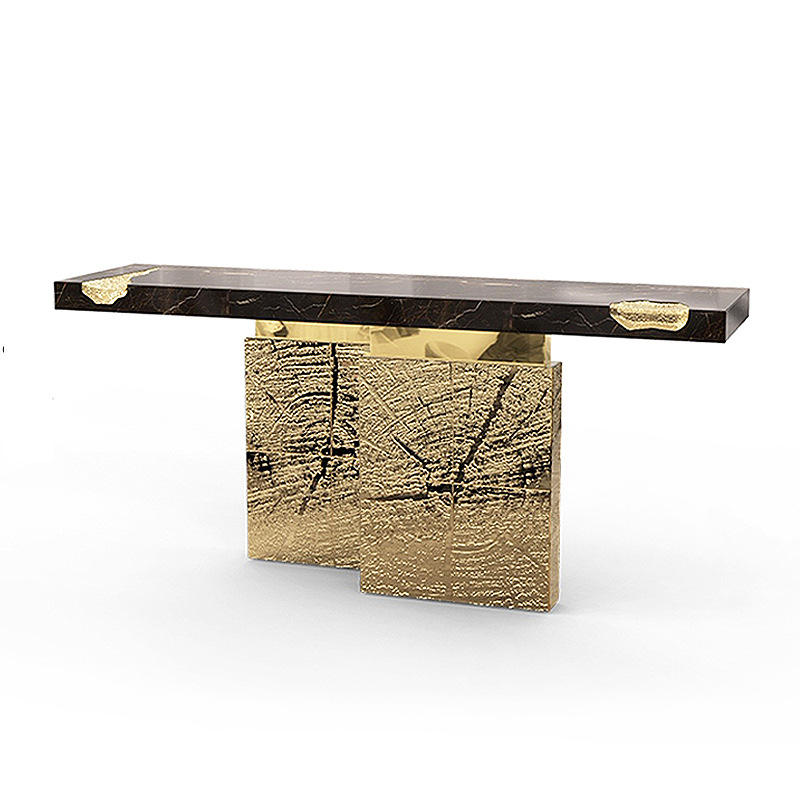 Table console de luxe en métal