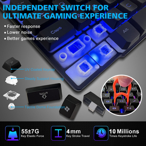 Geimer-Teclado mecánico Rgb Para juegos de PC, Teclado numérico con cable Usb brillante, 104 teclas - Product Image 5