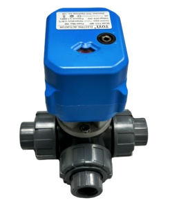 TOYI MO AC/DC9-24智能阀AC220V三通聚氯乙烯电动球阀，带黄铜水和气体电驱动 - Product Image 2