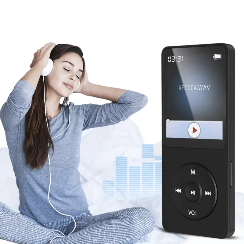 1,8-Zoll-TFT-Bildschirm MP3-Player Kostenlose Sprache BT MP4-Klingeltöne Songs Download Musik-Player XX Bf Video-Player MP5 FM-Recorder