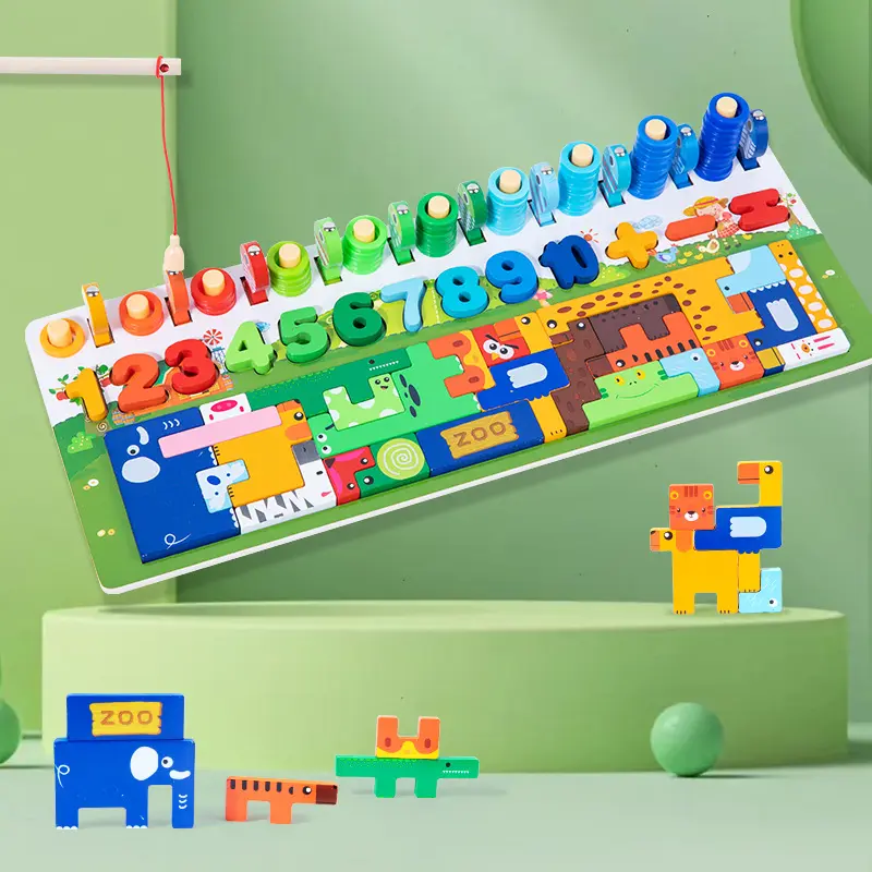 Jouets d'apprentissage pour enfants pour enfants Puzzle jeu de pêche magnétique bébé ordinateur numérique illumination jouets éducatifs
