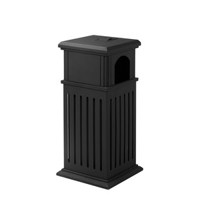 商用拉出30加仑垃圾桶黄色木质无接触垃圾桶 - Product Image 5
