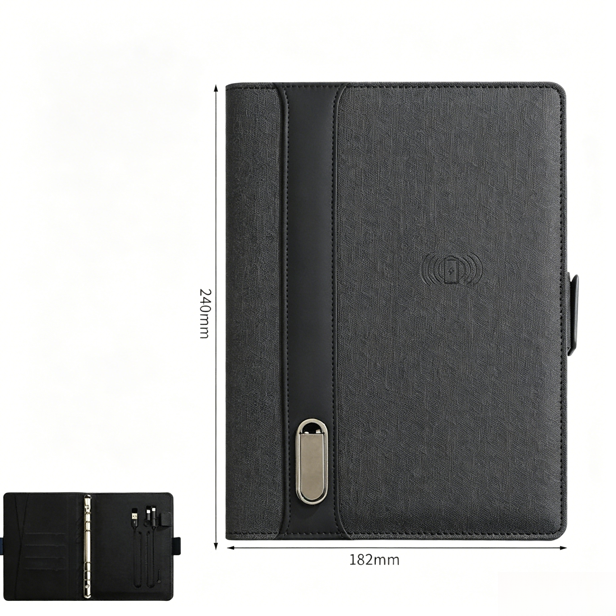 Black power bank notebook