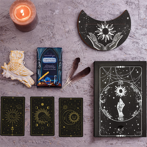 Fabrika toptan özelleştirilmiş siyah mat hediye kutusu ahşap Tarot kart durumda ve ahşap Tarot kart standı tutucu için cadı kehanet - Product Image 6