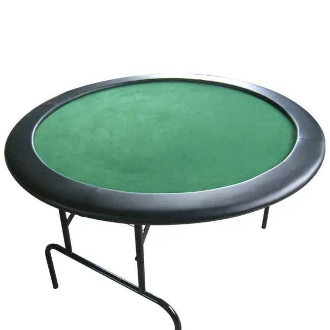 Casino quality 48 inch round poker table customized size high speed cloth metal folding leg for casino gambling games