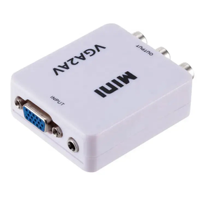 1080P迷你VGA至影音复合转换器适配器VGA2AV视频音频转换器，用于监视器投影仪机顶盒DVD - Product Image 6