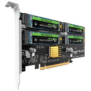 MAIWO PCIe 3.0 Gen3 X 4 to 4 X NVMe M.2 SSD Expansion Adapter Card With Full Bracket Profile <strong>Computer</strong> Hardware