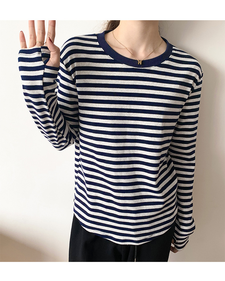 Best Price Round Neck Casual 100% cotton Custom Printed Knitted Long Sleeve Loose Top for Women's Shirts