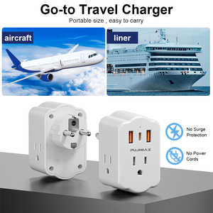 PUJIMAX European Travel <strong>Plug</strong> <strong>Adapter</strong> Power <strong>Plug</strong> to USB <strong>Adapter</strong> Type-C Charging Port <strong>Multi</strong> <strong>Plug</strong> <strong>Adapter</strong> <strong>with</strong> 5V 2.4A <strong>Output</strong> - Product Image 5